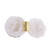 Boîte à bague en géode de cristal naturel marocain en gros, cristal de quartz clair pour la guérison, pour bijoux