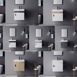 Mueble de Baño Pequeño y Económico de Madera Contrachapada para Montar en la Pared, Mueble de Baño Flotante Moderno que Ahorra Espacio con Lavabo Integrado - Product Image 4