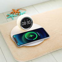 Nuevo Cargador Inalámbrico 3 en 1 de 15W con Reloj Despertador, Luz Nocturna LED y Estación de Carga Inalámbrica con Logotipo Personalizado, Gran Venta 2025