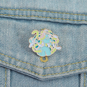 Sirena griega esmalte Pin mítico sirena mujer broche solapa insignia joyería regalo para Fans amigos suministro a granel - Product Image 1