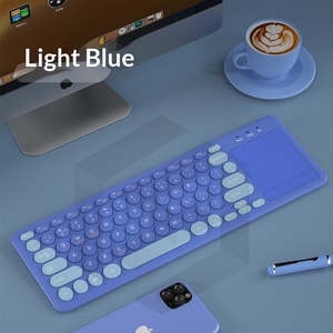 Clavier rétro à blocs de couleur, double mode 2.4G, clavier sans fil fin à mécanisme ciseaux <span class=keywords><strong>pour</strong></span> <span class=keywords><strong>ordinateur</strong></span> <span class=keywords><strong>portable</strong></span> et <span class=keywords><strong>tablette</strong></span> - Product Image 2