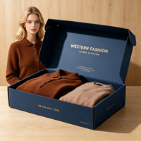 Boîte en carton ondulé personnalisée de luxe avec logo imprimé, carton rose pliable pour l'emballage d'expédition de cadeaux de marque de vêtements (pulls)