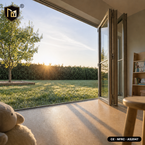 JUNYAO Venta Directa de Fábrica Marco de Perfiles Ranurados Acabado Ámbar Claro Morning Dew NFRC CE AS2047 para Construcción de Villas - Product Image 1