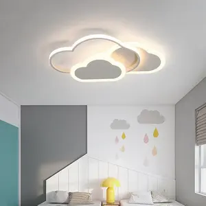 현대 Led 천장 램프 창조적 인 백색 구름 침실 조명 만화 어린이 방 아이 읽기 연구 핑크 장식 빛