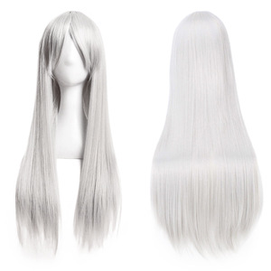 Perruque de cosplay transfrontalière universelle, cheveux longs et raides colorés de 80 cm, style européen et américain, article le plus vendu, stock AliExpress élevé - Product Image 5