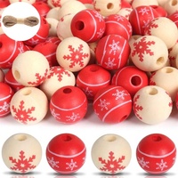 Perles en bois pour décor de noël, pièces, bricolage, boules rondes de liège, colorées, en vrac