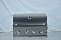 Cuisine extérieure multifonctionnelle autoportante en acier inoxydable 304, barbecue à gaz 4 brûleurs, commande par bouton, protection haute pression