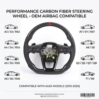 Volant sport en fibre de carbone personnalisé pour Audi A3 A4 A5 A6 A7 A8 Q5 Q7 TT RS3 RS5 RS6 2015-2026