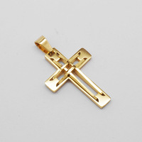 Liontin Salib Yesus Kristus Berongga Anti Karat Lapis Emas 18k Bahan Stainless Steel Perhiasan Fashion Berkualitas Tinggi Kalung