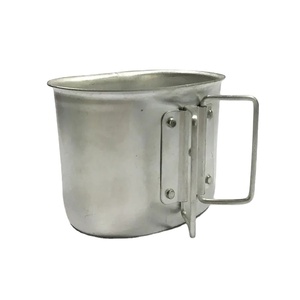 Gourde de camping en aluminium d'origine pour extérieur avec support, type cantine marine - Product Image 1