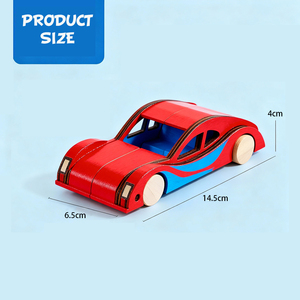 Juguete de vapor fácil de montar, coches de carreras de madera DIY, pinta tu propio Kit de pintura de coche de madera <span class=keywords><strong>para</strong></span> niños, niñas, regalo de cumpleaños - Product Image 4