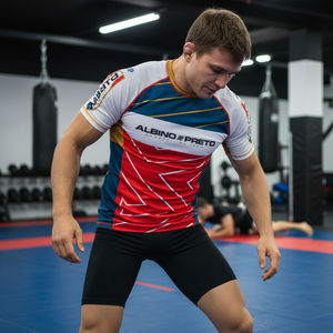 MMA Rash Guard for Men-Stretch Polyester/Nylon Wrestling Clothing & Shorts with Breathable Quick Dry Features - Product Image 3