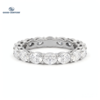 Bague d'éternité en or 18 carats avec diamant de laboratoire taille ovale Good Century pour homme, bijoux fins de mariage, cadeau délicat pour anniversaire