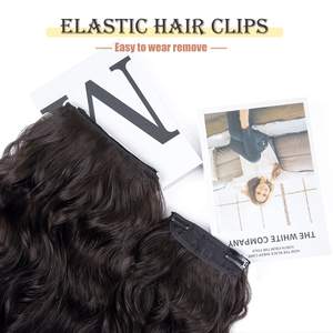 Extensiones de Cabello Sintético con Clip, Onduladas Largas, <span class=keywords><strong>4</strong></span> Piezas, Postizos Gruesos, Rubios con Reflejos Marrón <span class=keywords><strong>Medio</strong></span>, Fibra de Doble Trama, 20 Pulgadas, para Mujer - Product Image 6