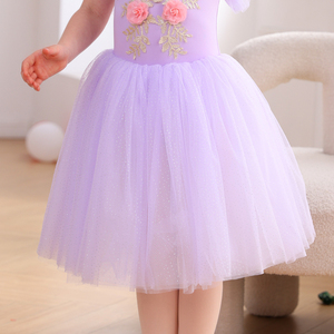 ชุดบัลเล่ต์นางฟ้าดอกไม้สำหรับเด็ก ชุดเต้นบัลเล่ต์เจ้าหญิงสำหรับเด็ก แขนระบายพร้อมกระโปรงผ้าทูลสำหรับการแสดงบนเวที - Product Image 4