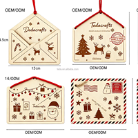 Nouveau design – Pendentif en bois en forme de lettre de Noël, porte-cartes à suspendre pour sapin de Noël, ornements, vente en gros, décorations pour fêtes