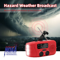 Radio portable solaire à manivelle avec LED, prévisions météo FM/AM et lampe torche multicolore pour le camping en extérieur
