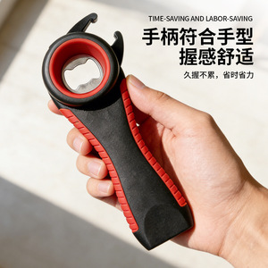Chef Season Show 5 In 1 <b>Bottle</b> Opener Red Black Multi Functional Beer Can <b>Soda</b> Wine Opener With Rubber Handle - Product Image 5