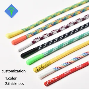Custom Flat Hoodie Cord String Rope Drawstring Cord With Tips Logo Printed Cord