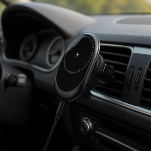 Support de téléphone magnétique sans fil pour voiture, fixation sur grille d'aération, universel pour tous les smartphones, charge rapide 12-24V - Product Image 2