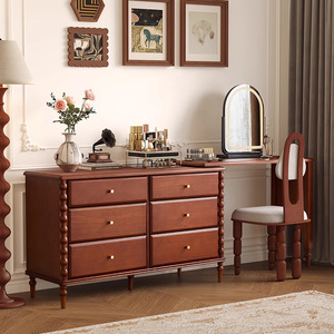 MR <b>Vintage</b> Dresser Bedroom <b>Desk</b> Vanity Corner Dresser Chest Drawers Solid Wood Makeup Dressing Table - Product Image 5