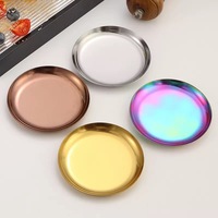 10cm Rond dienblad van roestvrij staal voor snacks, snoep, sieraden, cosmetica, op maat gemaakte metalen fruit- en taart serveerschalen