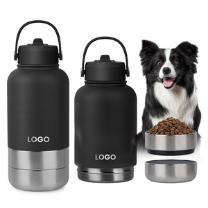 Custom Logo 32oz Portable Stainless Steel Waterproof <strong>Dog</strong> Water Bottle <strong>Feeder</strong> <strong>3</strong>-in-1 Style Solid Durable Outdoor Travel <strong>Bowl</strong> Easy - Product Image 1