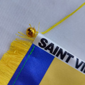 Мини-атласный Автомобильный флаг 4 ''x 6'' флаг Святого Винсента с обеих сторон напечатанный Вымпел - Product Image 3