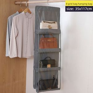 3-<b>Shelf</b> Stainless Steel Fabric Hanging Classic Design Wardrobe Organizer with Flexible Storage for Clothes & Handbags - Product Image 5
