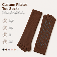 Kaos Kaki Pilates Rajut Khusus dengan Sol Anti-Selip Anti-Bakteri dan Bernapas untuk Studio Yoga Musim Semi Merek Kebugaran Label Pribadi