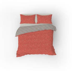 FACES LINES Ensemble de housse de couette double 100% coton gingembre Taille néerlandaise 30x30x76x68 Pigment imprimé - Product Image 2