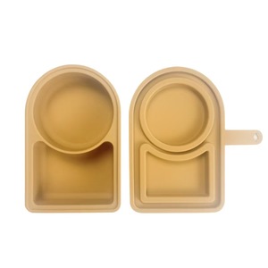 Food Grade Silicone Dip <b>Box</b> Portable Lid Reusable Double Compartment Seasoning <b>Box</b> Silicone <b>Snack</b> <b>Box</b> - Product Image 3