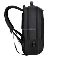 Sac à dos unisexe antivol en PU avec port USB, fermeture éclair, ceinture à coussin d'air durable et imperméable, 20-39L, pour voyage et école