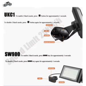 Afficheur LCD UKC1 SW900 pour vélo électrique MC 24V 72V, limite de vitesse 25 km/h, <span class=keywords><strong>OMD</strong></span> 2 #   Trottinette électrique en plastique écologique avec protocole de communication - Product Image 6