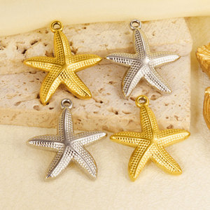 Ciondoli a Forma di Stella Marina in Stile Lusso, Placcati in <span class=keywords><strong>Oro</strong></span> 18K, in Acciaio Inossidabile, Accessori per Collane Fai-da-Te, Gioielli alla Moda - Product Image 3