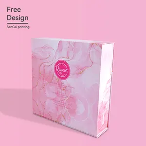 Pink Luxury Full Design Cardboard Paper Box Packaging Cosmetics Gold Foil Gift Boxes Custom Logo Paper Packaging Box
