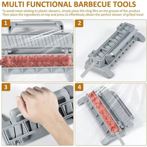 Utensilios para Barbacoa, Máquina para Pinchos de Carne de Plástico Ecológico, Prensa para Kebab, Molde Manual para Kebab, Herramientas para Acampar al Aire Libre - Product Image 6