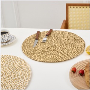 Napperon rond en papier tressé en <span class=keywords><strong>toile</strong></span> <span class=keywords><strong>de</strong></span> <span class=keywords><strong>jute</strong></span> Tabletex pour tables à manger Tapis <span class=keywords><strong>de</strong></span> <span class=keywords><strong>table</strong></span> en papier naturel résistant à la chaleur <span class=keywords><strong>de</strong></span> 15 pouces - Product Image 6