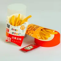 Emballage en carton pour collation jetable non pliable sur mesure pour pépites de poulet frit frites frites à emporter industriel