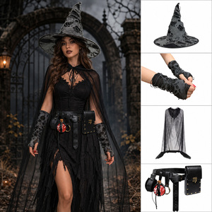 Nuevo <span class=keywords><strong>Disfraz</strong></span> de Bruja de <span class=keywords><strong>Halloween</strong></span> 2026, Estilo Gótico Oscuro, Conjunto Completo COS, Traje para Juego de Rol, Accesorios de Disfraces para <span class=keywords><strong>Halloween</strong></span>, TV y Cine - Product Image 1