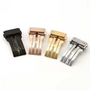 Hebilla de <span class=keywords><strong>Reloj</strong></span> Clásica de Acero Inoxidable de 18 mm, 20 mm, 22 mm, 24 mm, Cierre Plegable Compatible con Relojes <span class=keywords><strong>Hublot</strong></span>/Big Bang - Plateado, Dorado, Negro - Product Image 4