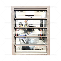 Écran d'insecte de Ventilation mobile haut et bas simple Double vitrage en verre trempé en aluminium persiennes stores fenêtre pour cuisine