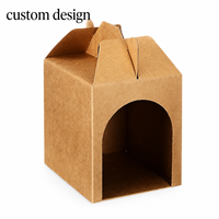 Eingebauter Bogen-Eingang Tragbarer Griff Kraftpapier Kleine Haustier-Spielzeugbox Faltbare Karton Mini Haustier-Spielzeug-Versteckbox