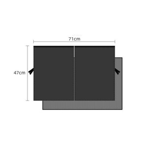 Pare-soleil de voiture à double ouverture pour vitres latérales arrière, noir, 71 cm x 47 cm, en fibre de polyester, rétractable, protection de la vie privée - Product Image 1