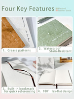 Cuaderno de Cuero Personalizado A6, 100 Hojas, Grueso, con Páginas en Blanco, para Viajes, Estilo Minimalista, con Líneas Horizontales, para Uso Diario