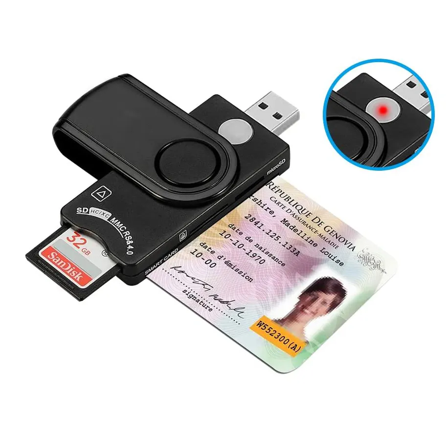 New arrival DOD Common Access Card Adapter ID Card IC Bank Chip Reader USB Smart Card Writer