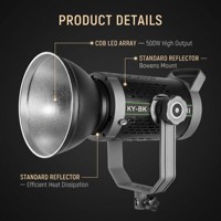 Lumière vidéo LED professionnelle SY-BK500II 500W bicolore 2700K-6500K CRI 95+ pour studio photo avec télécommande 2.4G