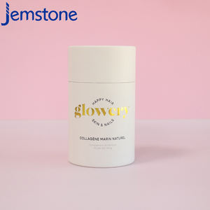 Boîte d'emballage cylindrique en carton avec couvercle en aluminium recyclable, design personnalisé, pour poudre de protéines, tube en papier - Product Image 2