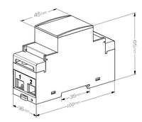 Compteur d'énergie monophasé sur rail DIN MID 100A Modbus RS485, précision classe 1.0, écran LCD, 5A 0-999999.9 kWh