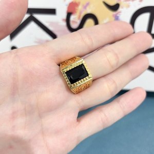 JXX Meilleures ventes Bague grappe large plaquée or 24K en laiton tendance unisexe pour mariage, fiançailles, fête et mode féminine - Product Image 3